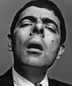 Black And White Mr Bean Paint By Numbers