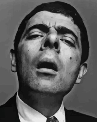 Black And White Mr Bean Paint By Numbers