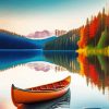 Canoe On Beautiful Lake Paint By Numbers