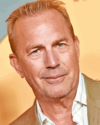 Close Up Kevin Costner Paint By Numbers