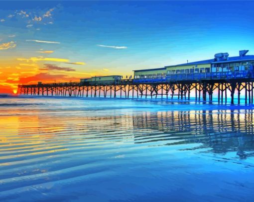 Daytona Beach Pier At Sunset Paint By Numbers