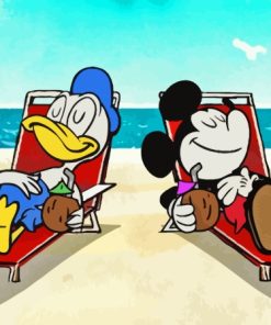 Donald Duck And Mickey At Beach Paint By Numbers