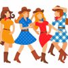 Girls Line Dancing Art Paint By Number