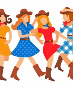 Girls Line Dancing Art Paint By Number