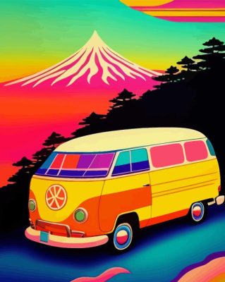 Hippie Van Mid Century Paint By Numbers