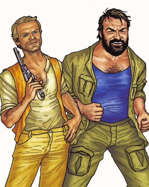 Illustration Terence Hill And Bud Spencer Paint By Numbers