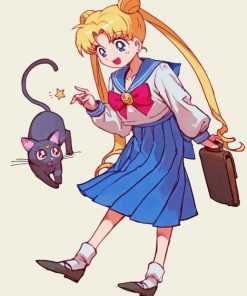 Luna Cat And Sailor Moon Paint By Numbers