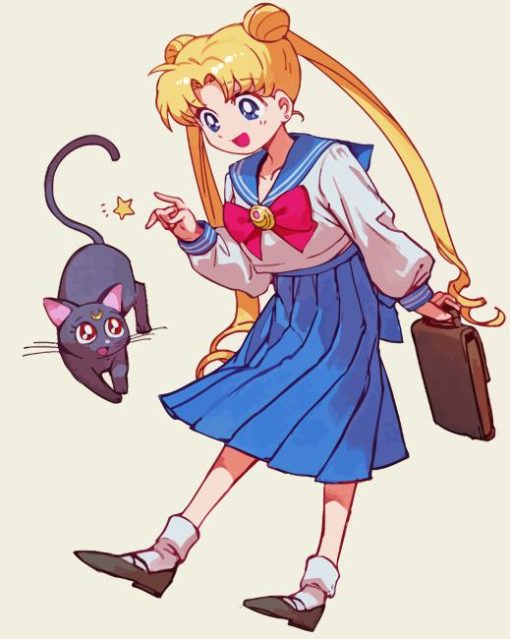 Luna Cat And Sailor Moon Paint By Numbers