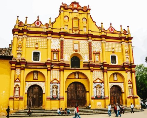 Mexico San Cristobal Cathedral Paint By Numbers