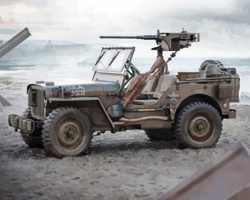 Military Willys Jeep Paint By Numbers