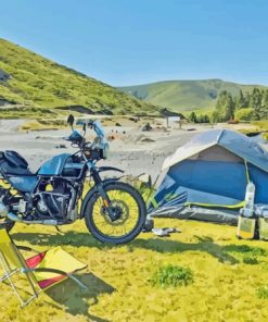 Motorcycle Camping Paint By Numbers