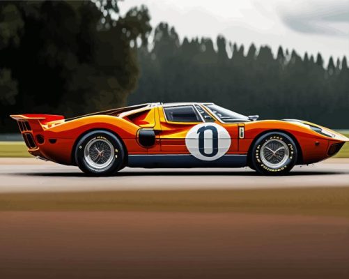 Orange Ford Gt 1969 Paint By Numbers