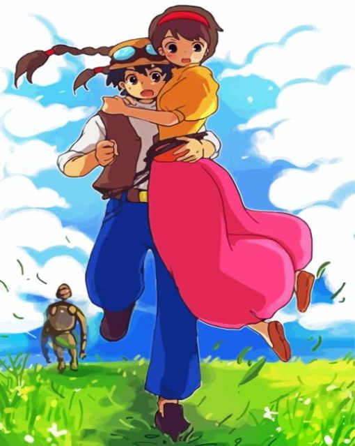 Pazu And Sheeta Castle In The Sky Anime Paint By Numbers