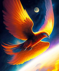 Phoenix Soaring In Space Paint By Numbers