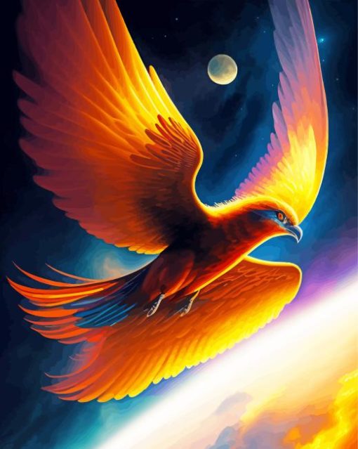 Phoenix Soaring In Space Paint By Numbers