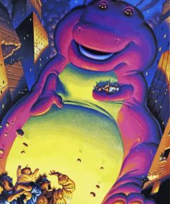 Purple Barney The Dinosaur Paint By Numbers