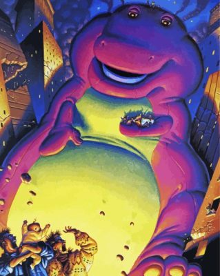 Purple Barney The Dinosaur Paint By Numbers