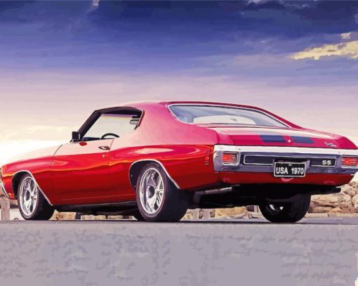 Red 71 Chevelle Paint By Number