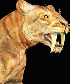 Saber Toothed Cat Animal Paint By Numbers