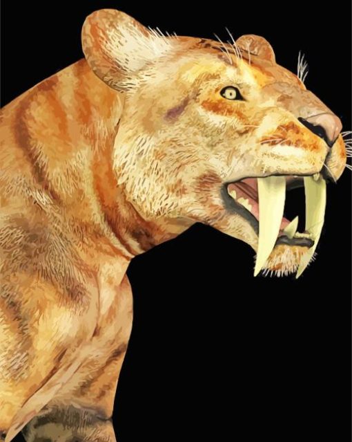 Saber Toothed Cat Animal Paint By Numbers