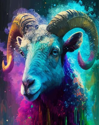 Sheep With Horns Paint By Numbers