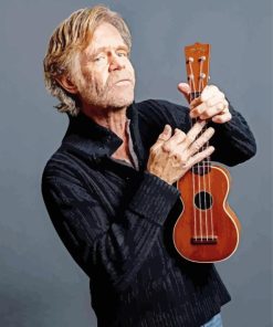 William H Macy Holding Ukulele Paint By Numbers