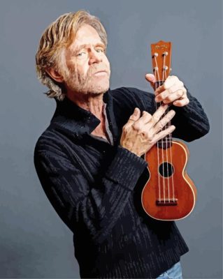 William H Macy Holding Ukulele Paint By Numbers