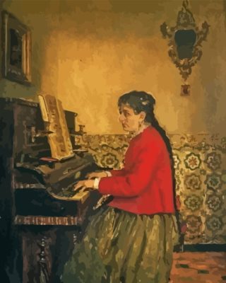 Woman Playing The Piano Casimiro Sainz Paint By Number