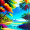 Abstract Tropical Beach Landscape Paint By Numbers