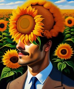 Aesthetic Sunflower Man Paint By Numbers