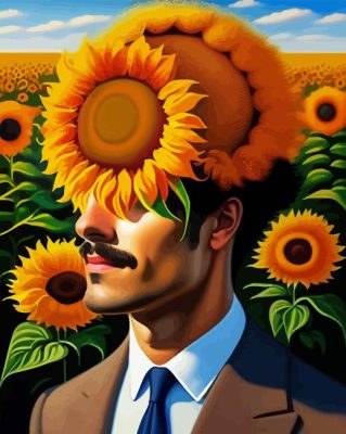 Aesthetic Sunflower Man Paint By Numbers