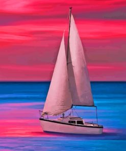 Aesthetic Sunset Sailboat Paint By Number