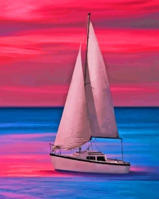 Aesthetic Sunset Sailboat Paint By Number