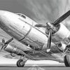 Black And White Vintage Plane Paint By Numbers