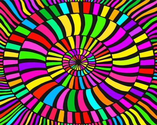 Colorful Rainbow Psychedelic Paint By Number