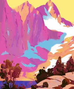 Cool Pink Mountains Paint By Numbers