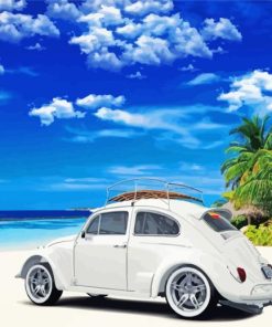 Cool Vw Bug At Beach Paint By Numbers