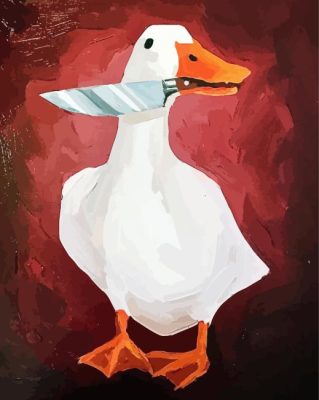 Duck With A Knife Paint By Numbers