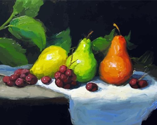 Fruits And Pears In A Row Paint By Numbers