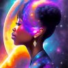 Galaxy African girl Paint By Numbers