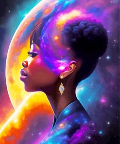 Galaxy African girl Paint By Numbers