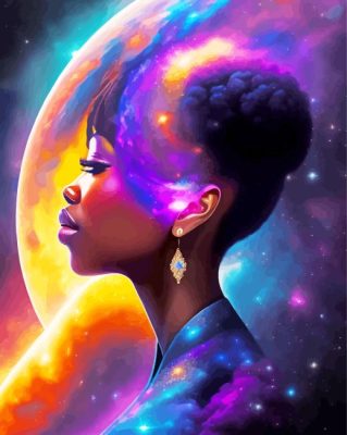 Galaxy African girl Paint By Numbers