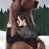 Girl With The Bear Hugging Paint By Numbers