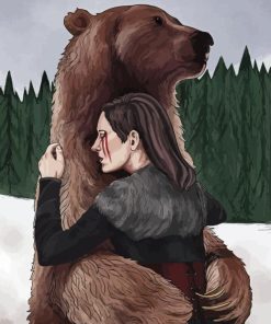 Girl With The Bear Hugging Paint By Numbers