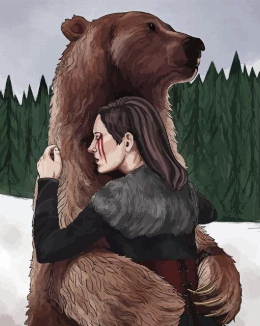 Girl With The Bear Hugging Paint By Numbers