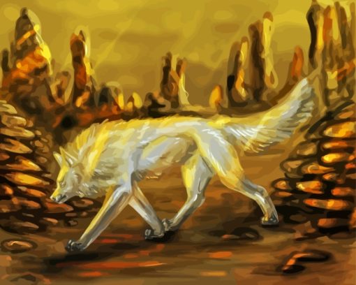 Gold Wolf Art Paint By Numbers