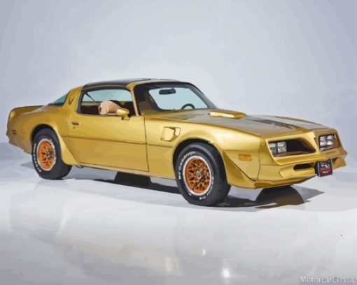 Golden 78 Firebird Trans Am Car Paint By Numbers