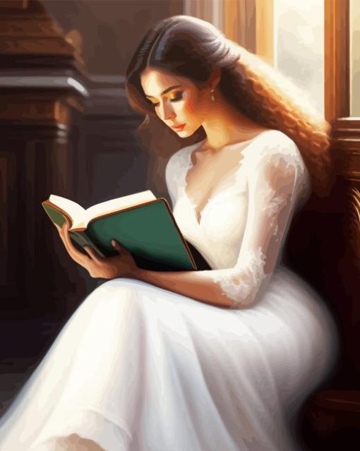 Gorgeous Lady Reading Paint By Numbers