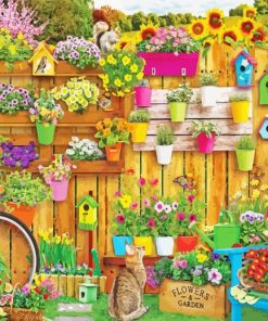 Potted Flowers Cabin Paint By Numbers