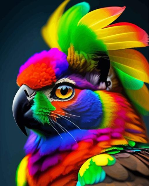 Rainbow Bird Paint By Numbers